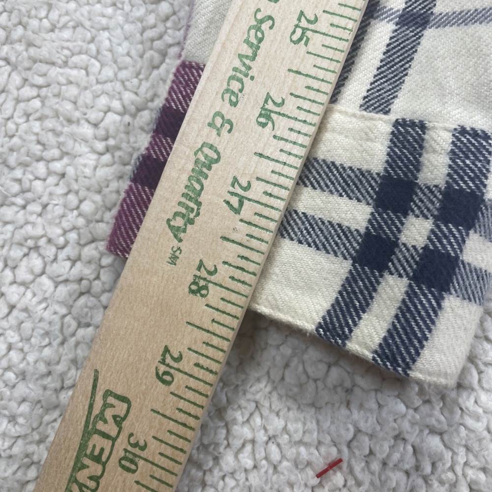 Patagonia Flannel Shirt Womens 4 White Plaid Organic Cotton Button Up 0217 - Picture 6 of 8